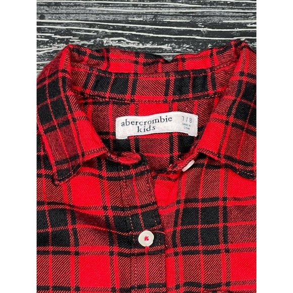 Abercrombie Kids Red Plaid Long Sleeved Flannel - Picture 5 of 6
